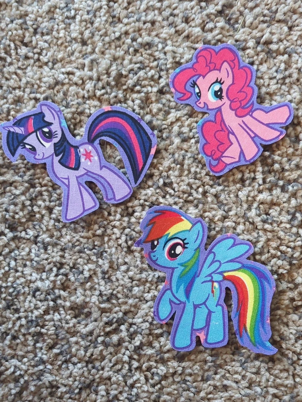My Little Pony Iron-On Patch Trio - Pinkie Pie, Twilight Sparkle, Rainbow Dash